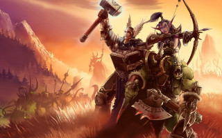 Fantasy men axes hammer armor - warhammer free wallpaper