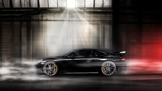 Black yellow wheels red light - the hood free wallpaper for desktop