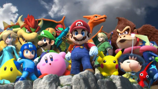 Nintendo characters rock mountain clouds - sots art free wallpaper