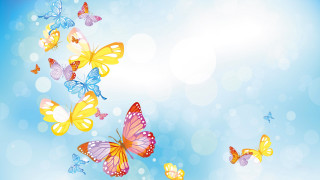 Butterflies bubbles blue sky magic - a group of butterflies free wallpaper