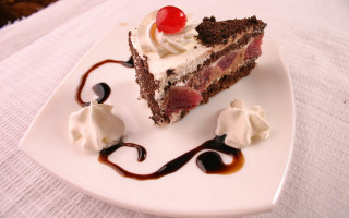 Cake cherry icecream chocolate plate - a piece of cake free wallpaper