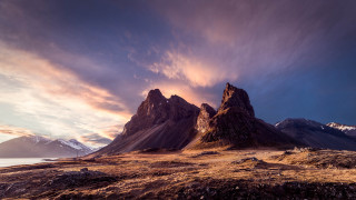 Mountain range sunset clouds snow 2 - amir zand free wallpaper