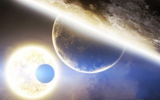 Space planet moon star night - planet free wallpaper