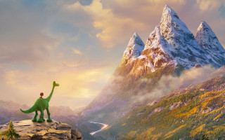 Dinosaur mountain road horizon sunset - a mountain top free wallpaper