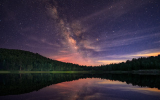Lake forest night sky stars - night sky free wallpaper