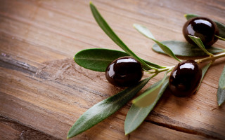 Two olives wooden table knife - a wooden table top free wallpaper
