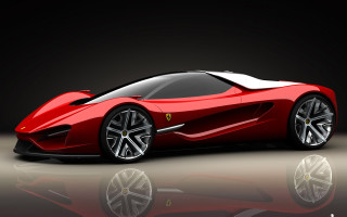 Red sports car reflection matte - matte drawing free wallpaper