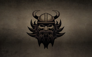 Viking helmet horns gothic greyscale - erlund hudson free wallpaper