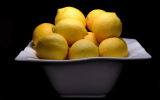 White bowl lemons black background - lemon free wallpaper
