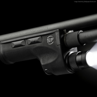 Gun flashlight closeup monochrome fishnet - andries stock free wallpaper