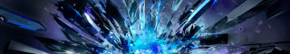 Futuristic blue black structure light - league of legends concept art free wallpaper