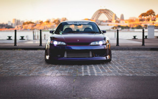 Car bridge cityscape sunset explosion - pretty face free wallpaper