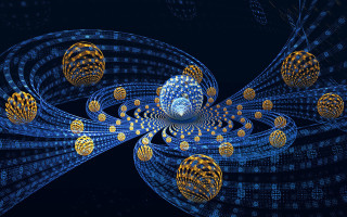 Blue yellow abstract circles dots - circle and dots free wallpaper