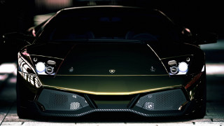 Black gold sports car 3d - a dark area free wallpaper
