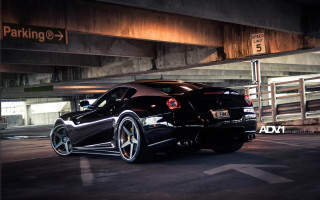 Black sports car parking garage 10 - dark atmosphere free wallpaper
