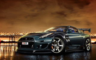 Car bridge night city cloud - a bridge in the background free wallpaper