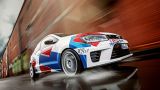 Car red white blue paint - a red brick wall behind free wallpaper