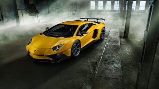 Yellow sports car garage fog - a yellow sports car free wallpaper