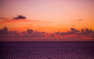 Sunset ocean clouds plane boat - a sunset over the ocean free wallpaper