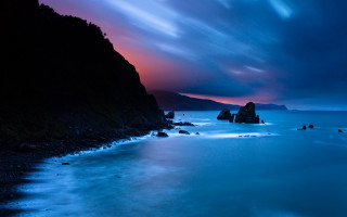 Lake shore mountain sunset mystical - mystical free wallpaper