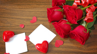 Romantic roses heart card pink - romantic free wallpaper