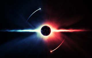 Black hole red blue light 6 - christopher balaskas free wallpaper