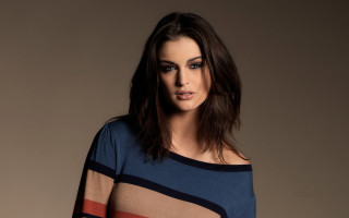 Woman long hair striped sweater - striped free wallpaper