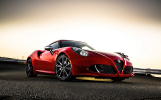 Red sports car bridge sunset - alesso baldovinetti free wallpaper