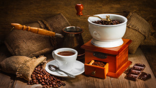 Coffee maker cup spoon table - private press free wallpaper for desktop