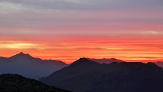 Sunset mountains red sky clouds 2 - rich moody colour free wallpaper