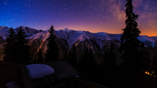 Night sky stars mountain cabin - night sky free wallpaper