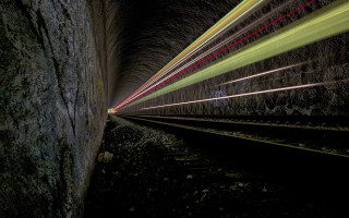 Train tunnel light travel night - a tunnel free wallpaper
