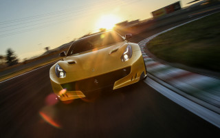 Yellow sports car race track 18 - sunrise time free wallpaper
