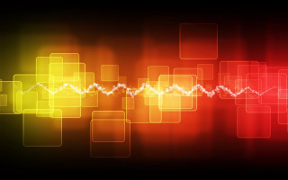 Colorful soundwave geometric abstract sunset - square free wallpaper
