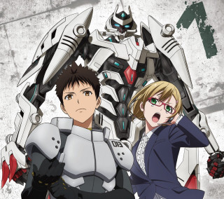 Man woman robot suit rayonism - front free wallpaper