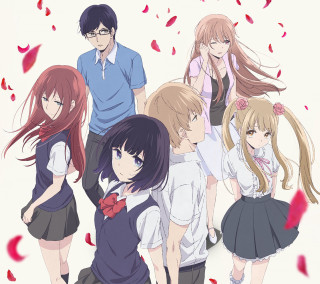 Anime group characters white background - a poster free wallpaper