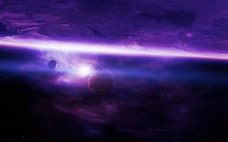 Purple space scene astronaut horizon - a distant object in the foreground free wallpaper