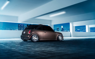 Smallcar cityview night brightfloor rimlight - a small car free wallpaper