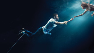 Water astronaut fireworks moon stars - bryan organ free wallpaper