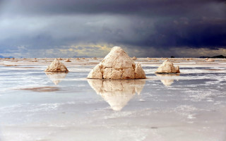 Lake rock island sky clouds - a sky background free wallpaper for desktop