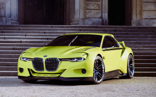Bright yellow bmw concept car - step free wallpaper