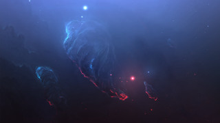 Blue red planetary spacecraft moon - body free wallpaper