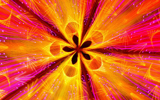 Colorful starburst black center generative - benoit b. mandelbrot free wallpaper