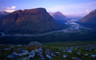 Valley river mountains sunset beautiful - a view of a valley free wallpaper