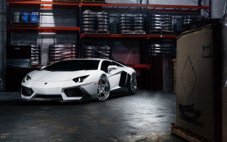 White sports car garage tires - a garage next free wallpaper for desktop