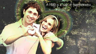 Smiling couple heart quote together - free love wallpaper for desktop