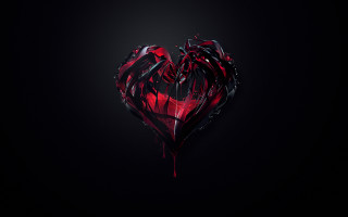 Heart blood dripping gothic dark - blood free wallpaper