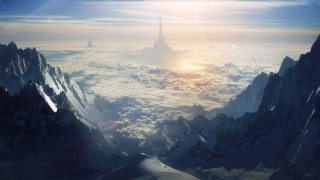 Mountain range castle sun clouds - the cloud above free wallpaper