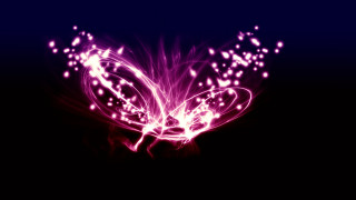Purple butterfly black background hologram - volumetric free wallpaper