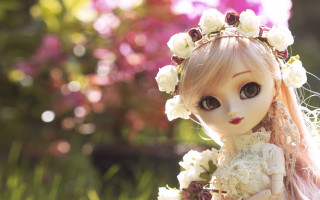 Doll flower crown dress image - her head and a dress free wallpaper